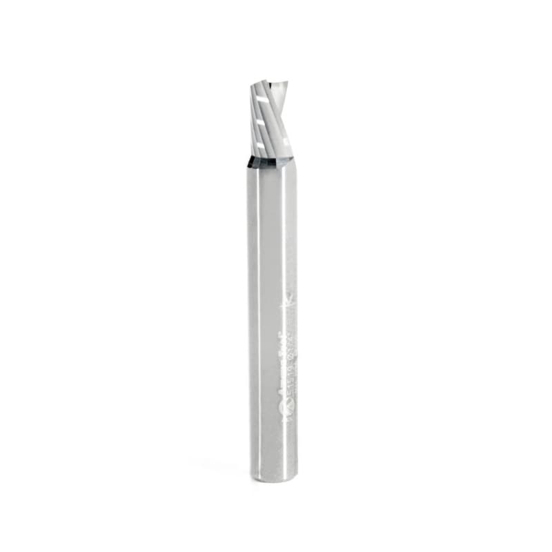 1/4" x 2" x 3/8" Down-Cut 'O' Plastic Cutting CNC Spiral Router Bit, 1-Flute, 1/4" Shank