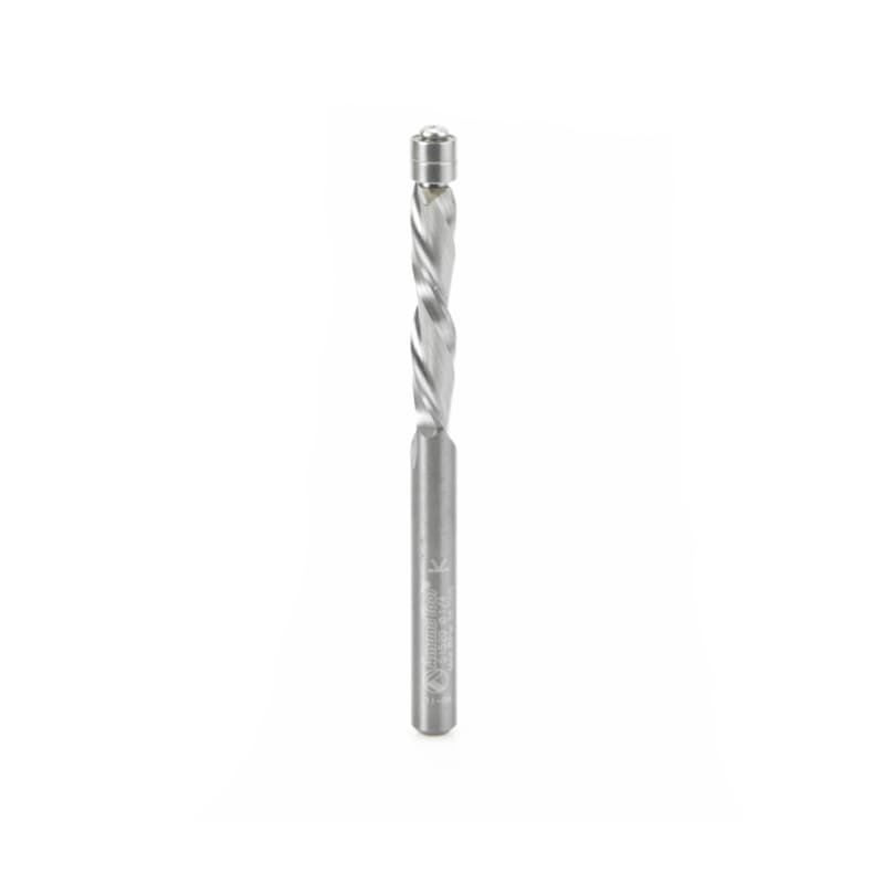 1/4" x 3-1/2" Aluminum Cutting Down-Cut Flush Trim Spiral Bit, 2-Flute, 1/4" Shank
