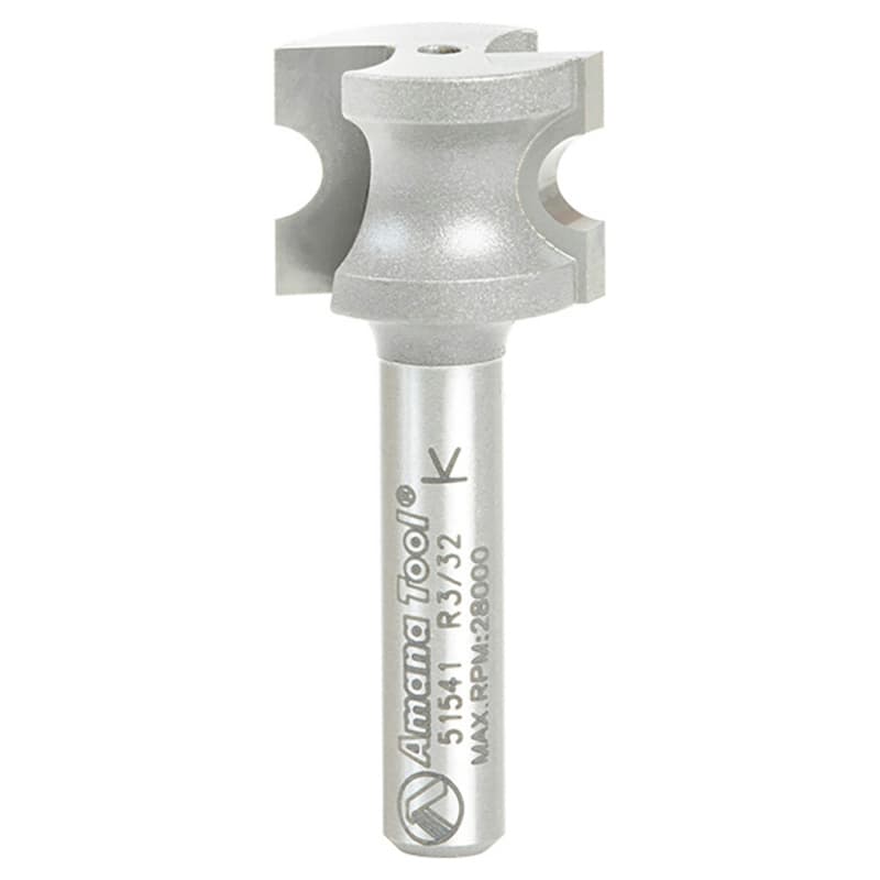 21/32" x 3/32" Radius Bull Nose Router Bit, 2-Flute, 1/4" Shank