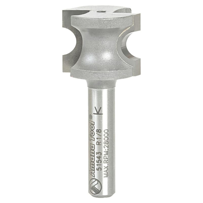23/32" x 1/8" Radius Bull Nose Router Bit, 2-Flute, 1/4" Shank