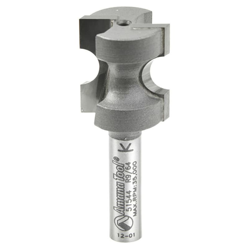 21/32" x 5/32" Radius Bull Nose Router Bit, 2-Flute, 1/4" Shank