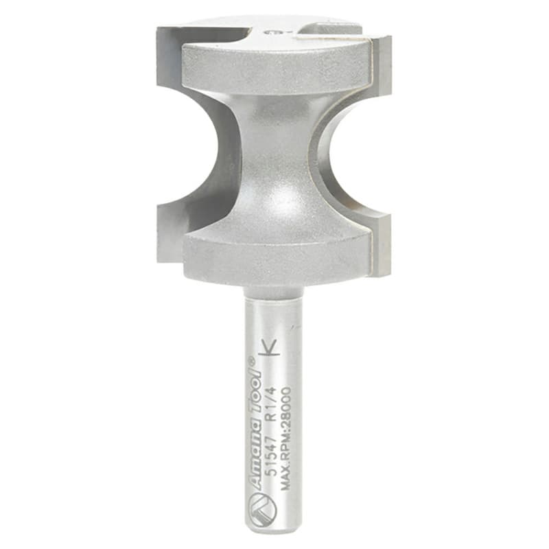 1" x 1/4" Radius Bull Nose Router Bit, 2-Flute, 1/4" Shank