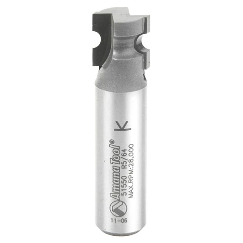 17/32" x 5/64" Radius Bull Nose Router Bit, 2-Flute, 1/2" Shank
