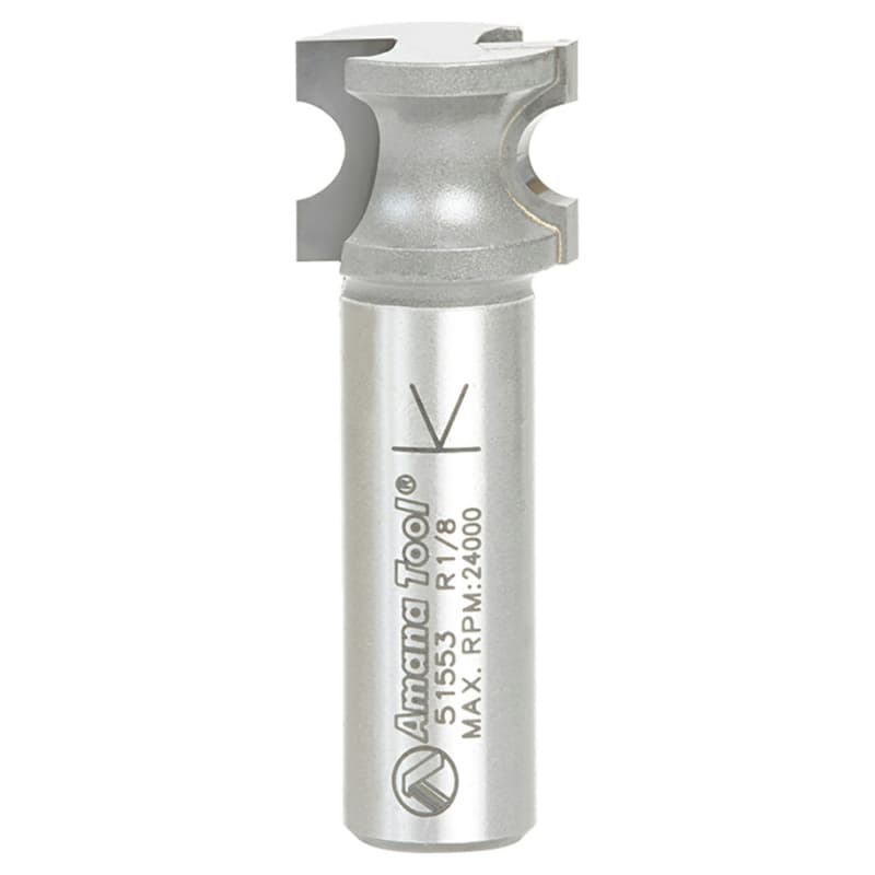 23/32" x 1/8" Radius Bull Nose Router Bit, 2-Flute, 1/2" Shank