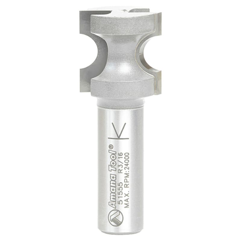 7/8" x 3/16" Radius Bull Nose Router Bit, 2-Flute, 1/2" Shank