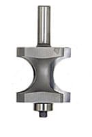 5/8" Dia x 1/2" Carbide Tipped Bull Nose Bit, 2-Flute, 1/4" Shank