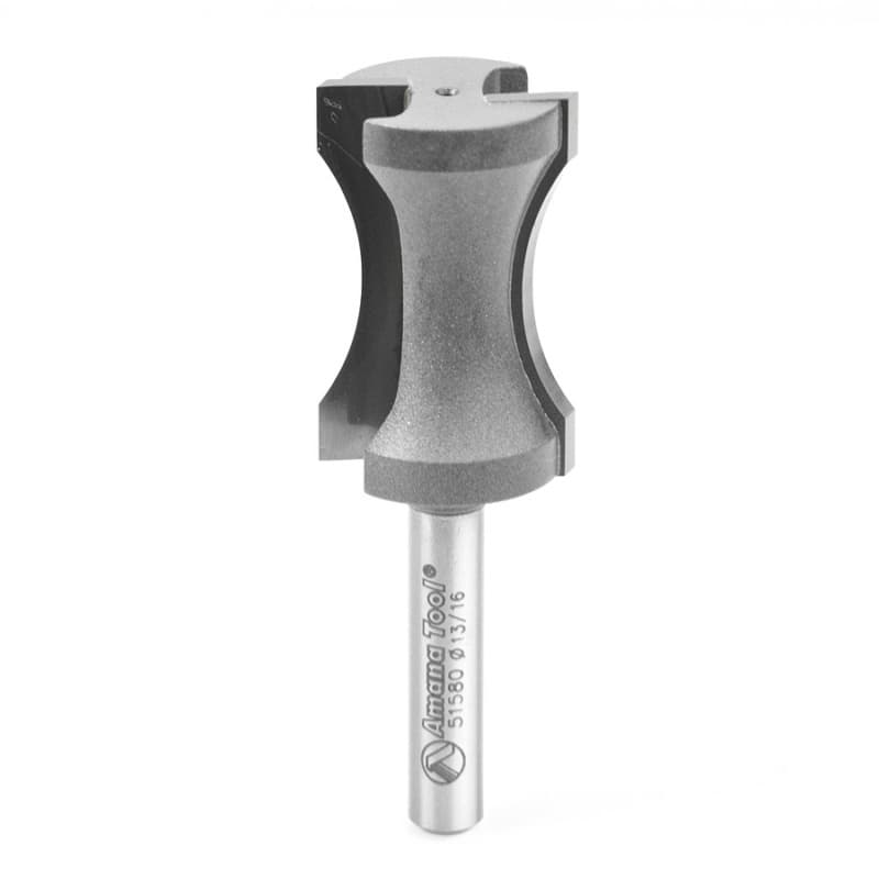 13/16" Dia x 1-1/4" Carbide Tipped Convex Edging 23/32" Radius, 1/4" Shank