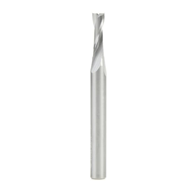 3/16" Dia x 5/8" Solid Carbide CNC Spiral Double 'O' Flute, Plastic Cutting, 1/4" Shank, 2-1/2" Long Up-Cut Router Bit