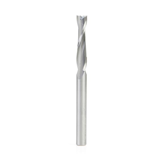 1/4" Dia x 1-1/4" Solid Carbide CNC Spiral Double 'O' Flute, Plastic Cutting, 1/4" Shank, 3" Long Up-Cut Router Bit