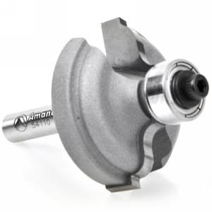 1-3/8" Dia x 1/2" Carbide Tipped Ogee Bit, Fillet 5/32" Radius, 1/4" Shank