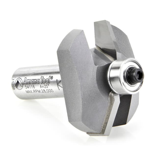 1-5/8" Dia x 1/2" Carbide Tipped Traditional Raised Panel Bit, 25°, 1/2" Shank