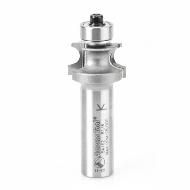7/8" x 1/8" Radius Corner Bead Router Bit with Ball Bearing, 2-Flute, 1/2" Shank