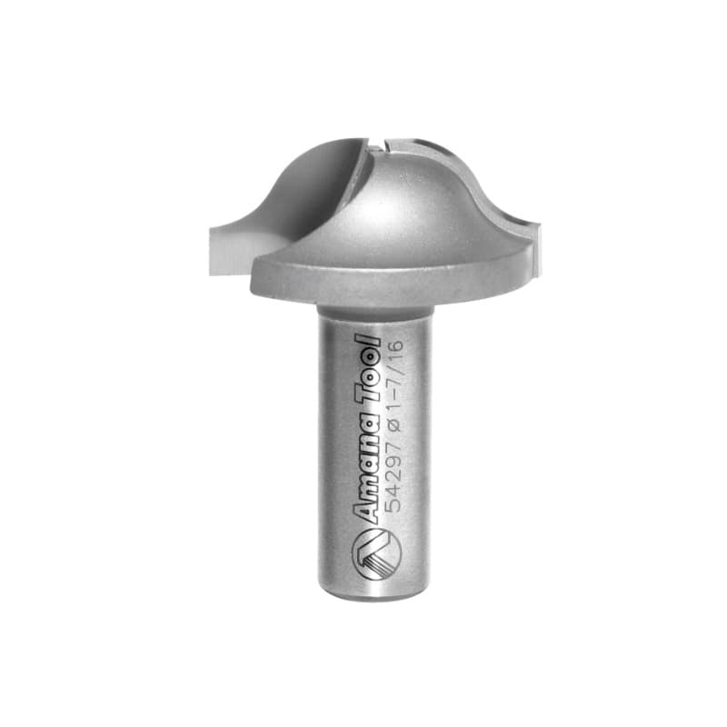 1-7/16" Dia x 19/32" Carbide Tipped Base Molding Ogee Bit, Edge Detail 5/16" x 3/8" Radius, 1/2" Shank