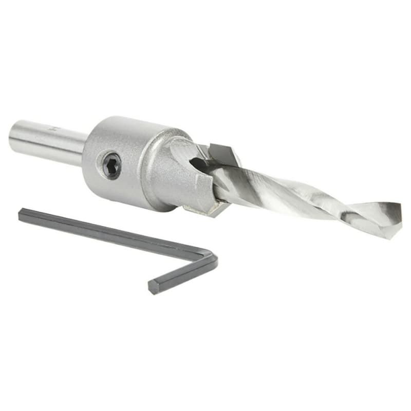 5/8" x 4-5/8" Carbide Tipped Shankless Countersink Bit with Slow Spiral Drill, 5/16" Shank