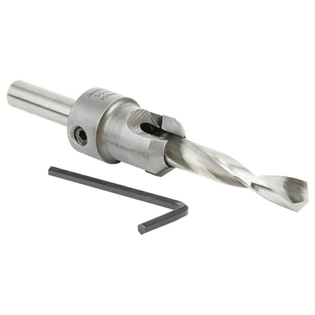 3/4" x 4-15/16" Carbide Tipped Shankless Countersink Bit with Slow Spiral Drill Bit, 3/8" Shank