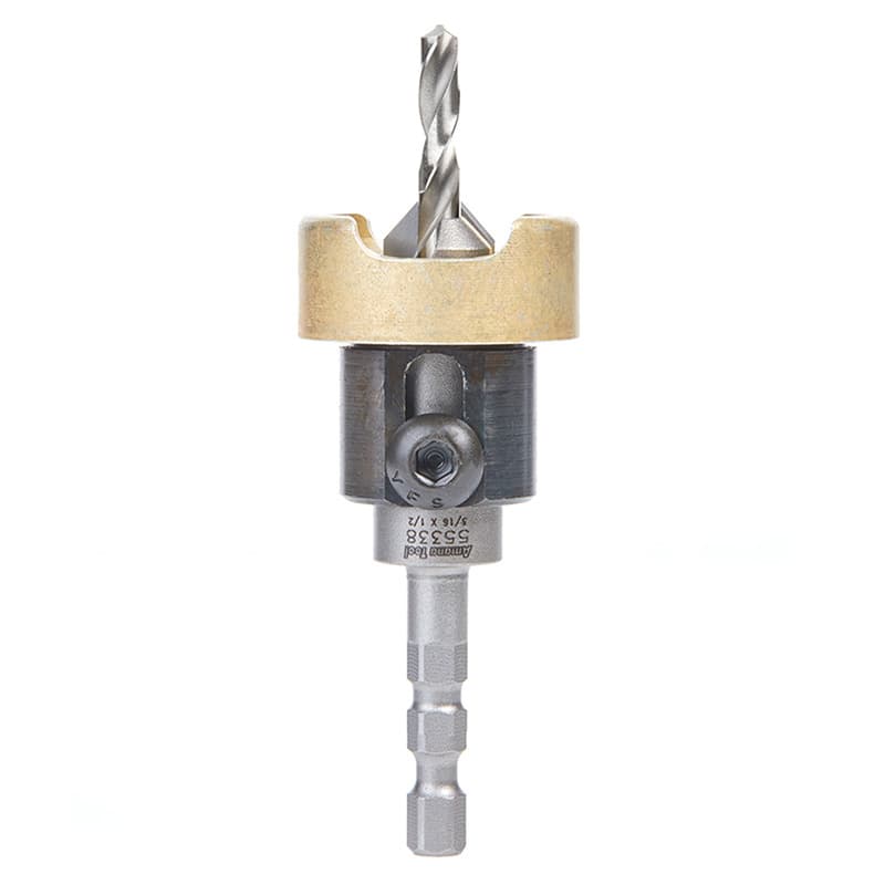 1/2" x 2-3/4" Carbide Tipped Countersink Bit with Adjustable Depth Stop/No-Thrust Ball Bearing, #10 Screw