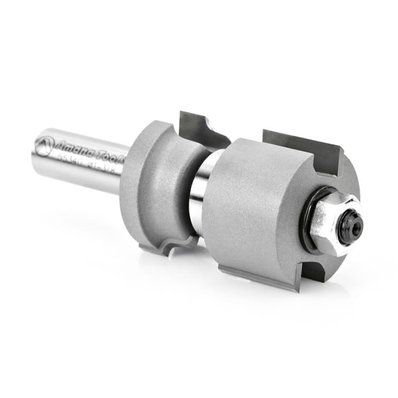 1-9/64" Dia x 43/64" Carbide Tipped Reversible Ogee Bit, Window Sash/Rail 1/8" Radius, 1/2" Shank with Center Ball Bearing