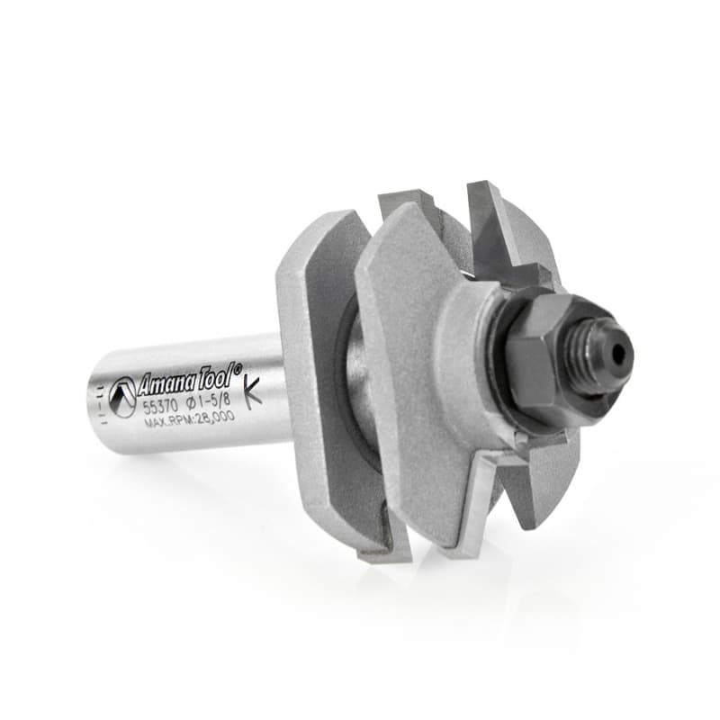 1-5/8" Dia x 11/16" Carbide Tipped Traditional Reversible Stile and Rail Assembly, 1/2" Shank