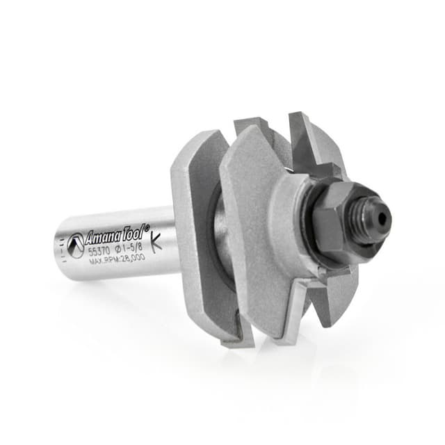 1-5/8" Dia x 11/16" Carbide Tipped Traditional Reversible Stile and Rail Assembly, 1/2" Shank