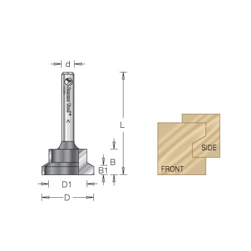 1" Dia x 1/2" Carbide Tipped Drawer Lock Bit, 1/2" Shank