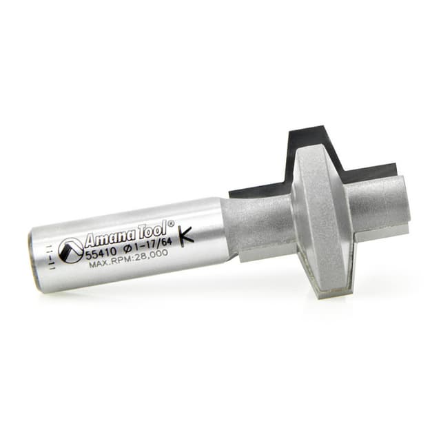 1-1/4" Dia x 1-1/4" Carbide Tipped Wedge Groove 15°, 1/2" Shank