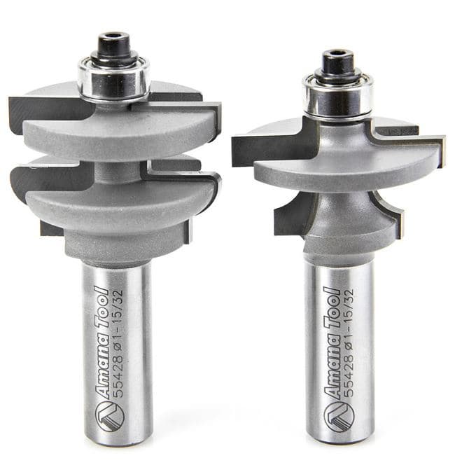 1-15/32" Dia x 1" Carbide Tipped Architectural Stile/Rail 1/2" Shank Set (2-Piece)