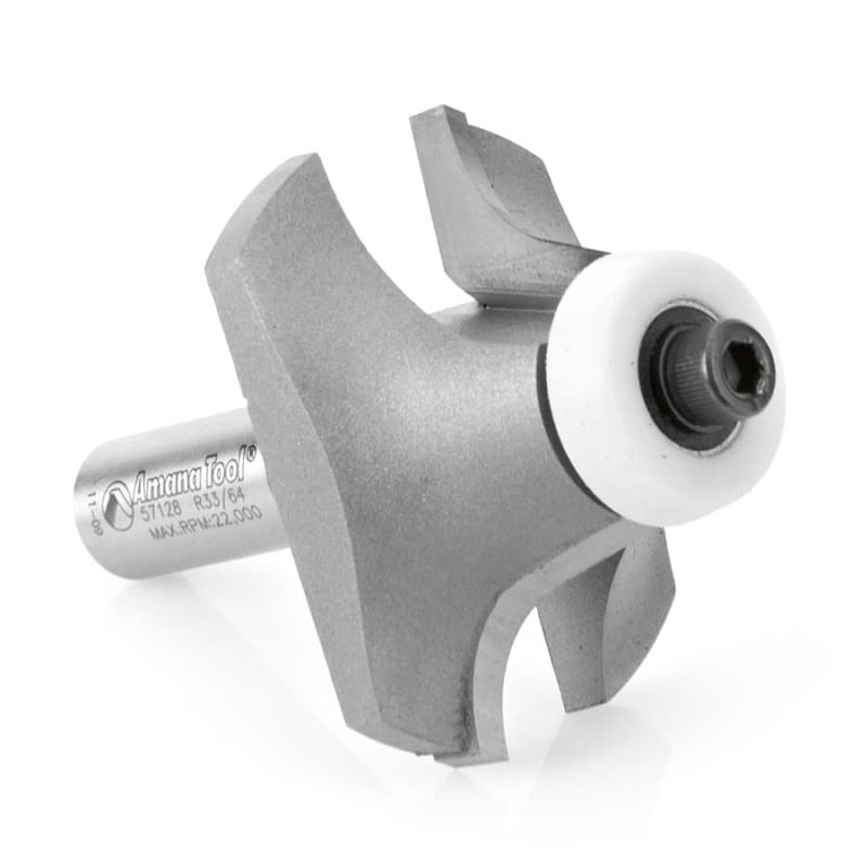 2-1/8" x 3" Under Mount Bowl Round Over Bit, 2-Flute, 1/2" Shank