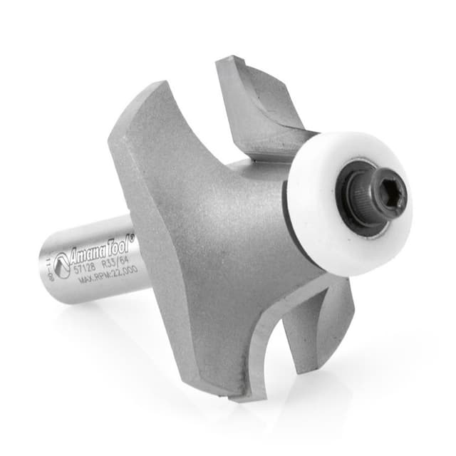 2-1/8" x 3" Under Mount Bowl Round Over Bit, 2-Flute, 1/2" Shank