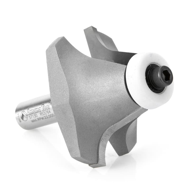 2-1/4" Dia x 1-1/4" Carbide Tipped Undermount Bowl Solid Surface Round Over Bit, 18°, 1/2" Shank