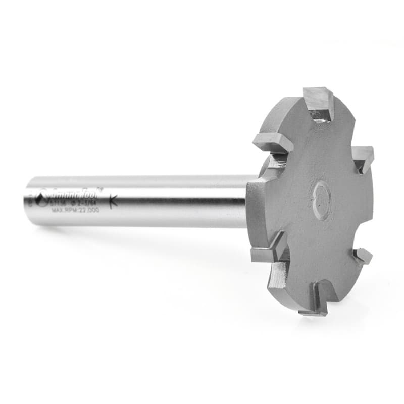 2-1/16" Dia x 1/4" Carbide Tipped Countertop Trim 6 Wing Solid Surface, 1/2" Shank