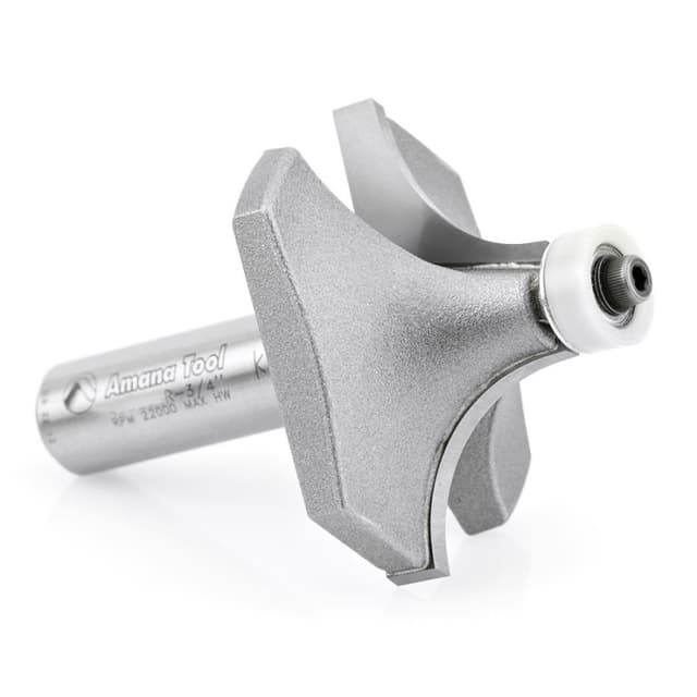 2" x 3/4" Radius Corner Rounding Bit with Ball Bearing Guide Solid Surface, 2-Flute, 1/2" Shank