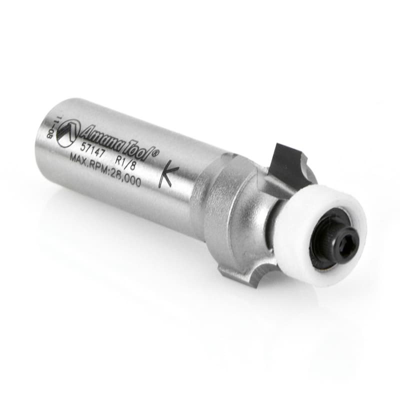 3/4" x 1/8" Radius Corner Rounding Bit with Ball Bearing Guide Solid Surface, 2-Flute, 1/2" Shank