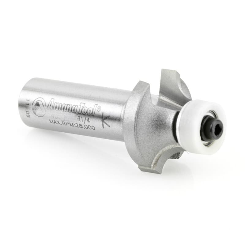 1" x 1/4" Radius Corner Rounding Bit with Ball Bearing Guide Solid Surface, 2-Flute, 1/2" Shank