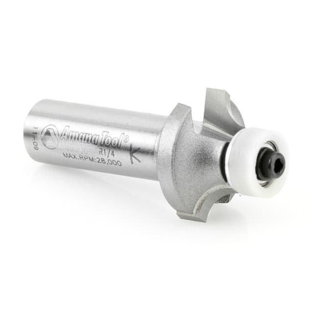 1" x 1/4" Radius Corner Rounding Bit with Ball Bearing Guide Solid Surface, 2-Flute, 1/2" Shank