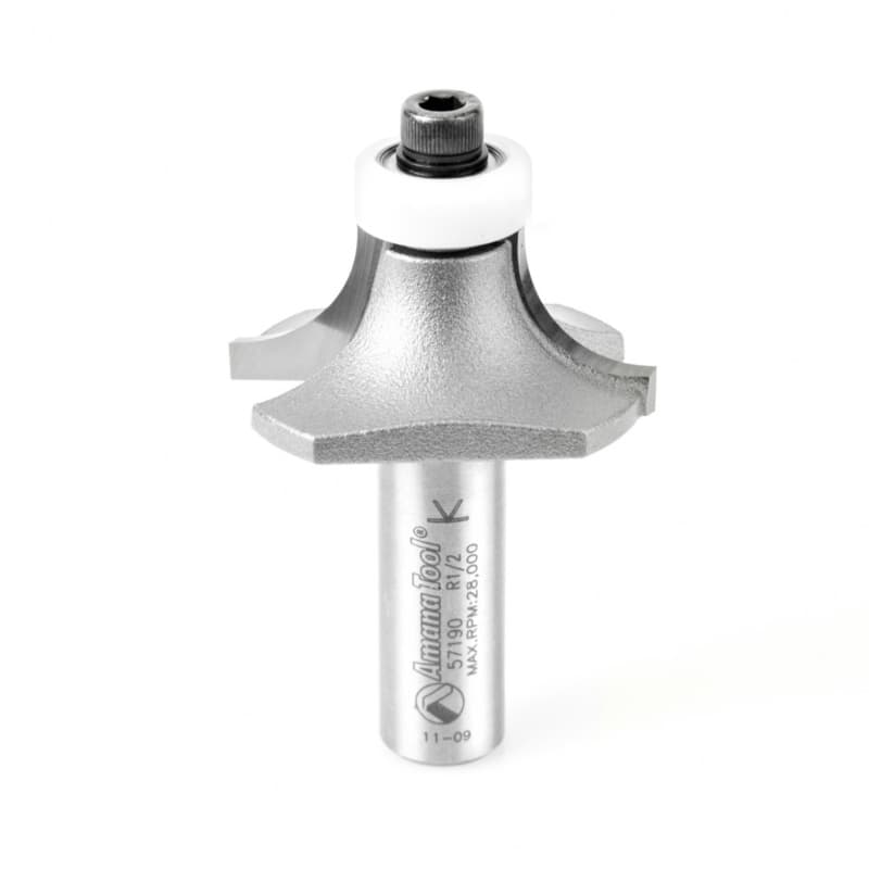 1-5/8" x 1/2" Radius Corner Rounding Bit with Ball Bearing Guide Solid Surface, 2-Flute, 1/2" Shank