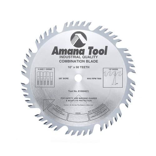 10" x 50 Teeth Combination Rip/Cross-Cut Saw Blade, 3.4mm Kerf