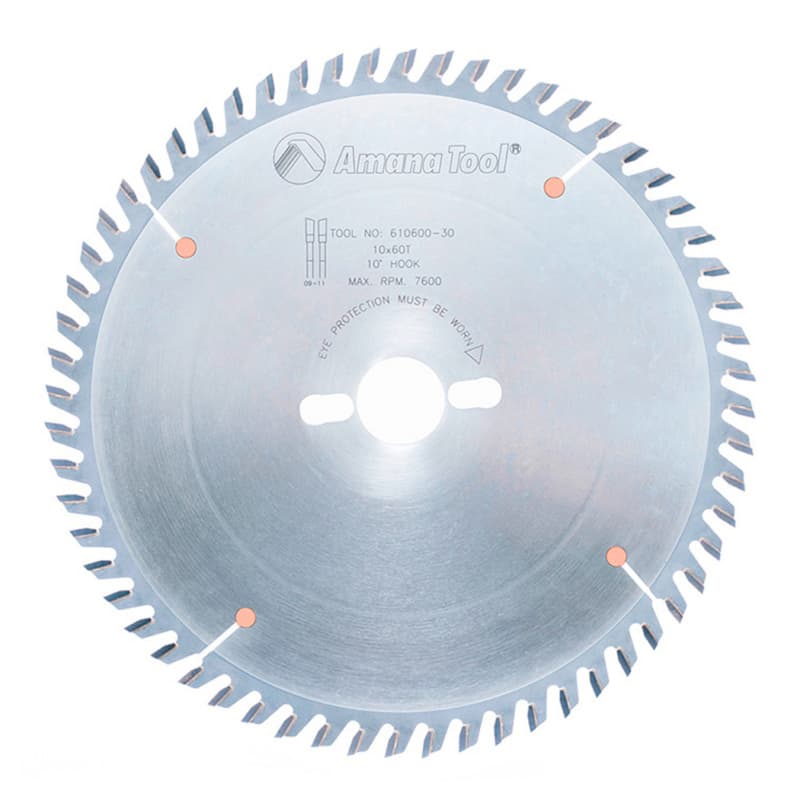 10" x 60 Teeth Cross-Cut/Cut-Off Saw Blade, 30mm Bore Diameter