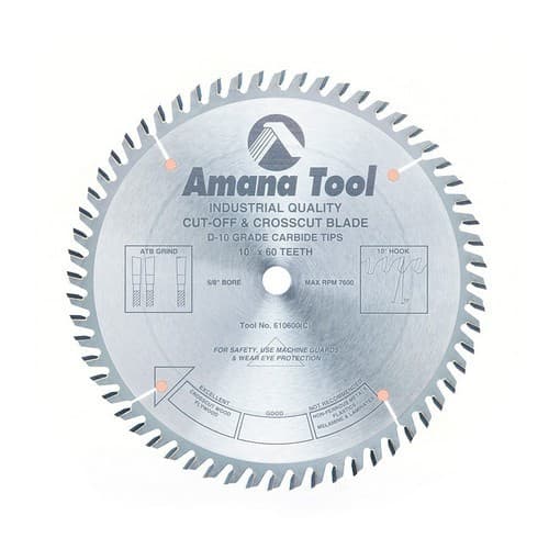 10" x 60 Teeth Cross-Cut/Cut-Off Saw Blade