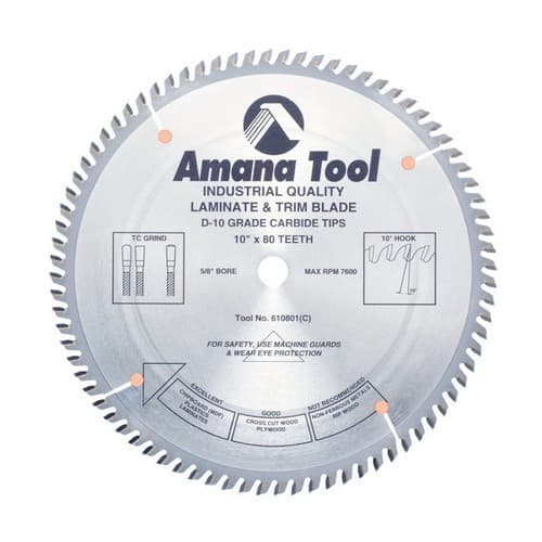 10" x 80 Teeth Fine Cross-Cut/Cut-Off Saw Blade