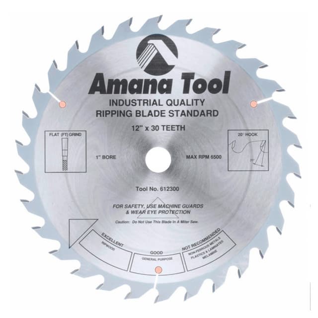 12" x 30 Teeth Standard Ripping Saw Blade