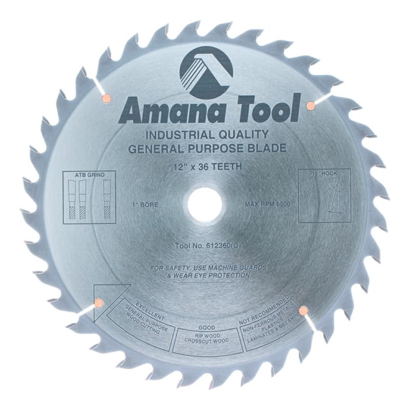 12" x 36 Teeth Ripping/Cross-Cut General Purpose Saw Blade