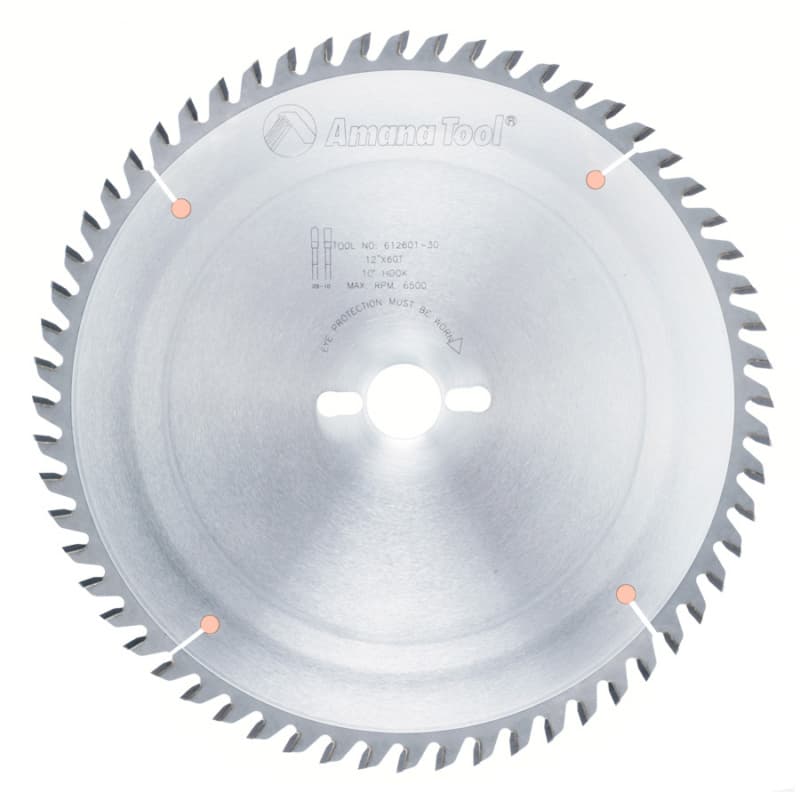 12" x 60 Teeth Heavy Duty Trimming/Cross-Cut General Purpose Saw Blade, 30mm Bore Diameter