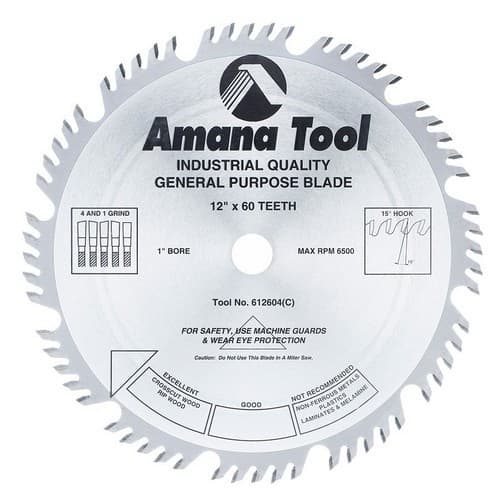 12" x 60 Teeth Combination Rip/Cross-Cut Saw Blade