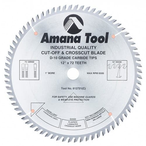 12" x 72 Teeth Triple Chip Grind Cross-Cut/Cut-Off Saw Blade