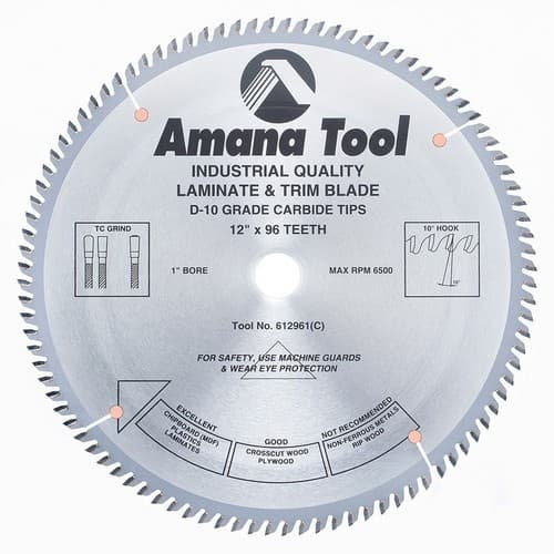 12" x 96 Teeth Fine Cut-Off/Cross-Cut Saw Blade