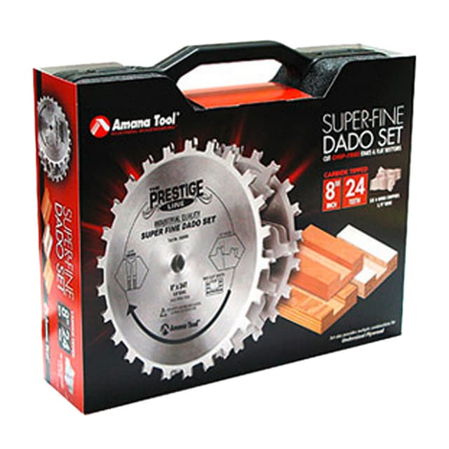 Prestige 8" x 24 Teeth Dado Saw Blade Set with Six 4-Wing Chippers