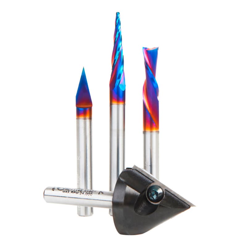 4-Piece X-Carve CNC Starter Router Bit, 1/4" Shank
