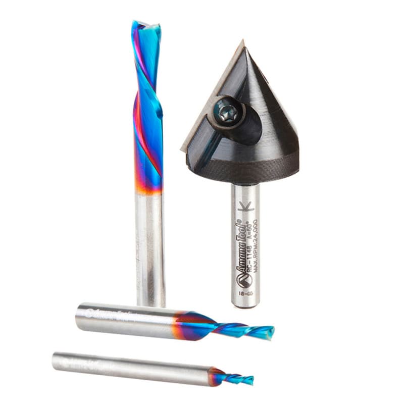 4-Piece Matt's CNC Starter Pack Router Bit