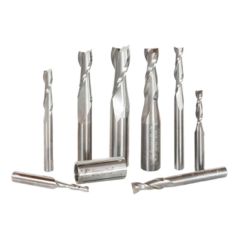 8-Piece Up-Cut CNC Spiral Router Bit Set