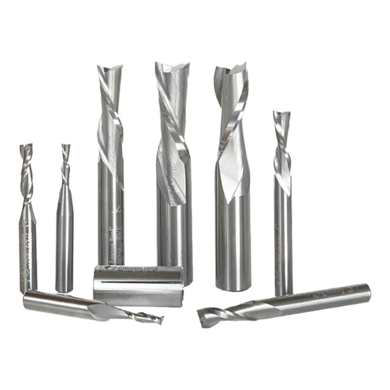 8-Piece Up/Down-Cut CNC Spiral Router Bit Set